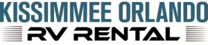 Banner reading 'Kissimmee Orlando' in bold blue uppercase letters on a light background.